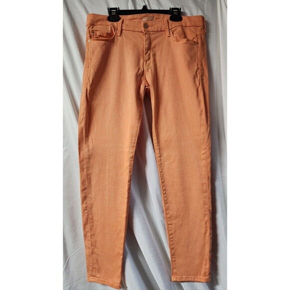 Mother The Looker Crop Pop! Orange Sherbert Womens Jeans Sz 31 - Picture 1 of 8